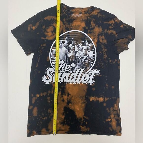 The Sandlot Movie Group Graphic Print Black Bleached Tie-Dye Shirt - Picture 7 of 8